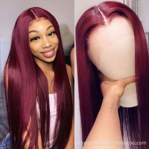 Yeswigs Wholesale 27#30#99J 613 Blond Lace Front Wig Human Hair Wigs For Black Women Brazilian Straight Cuticle Aligned Hair Wig